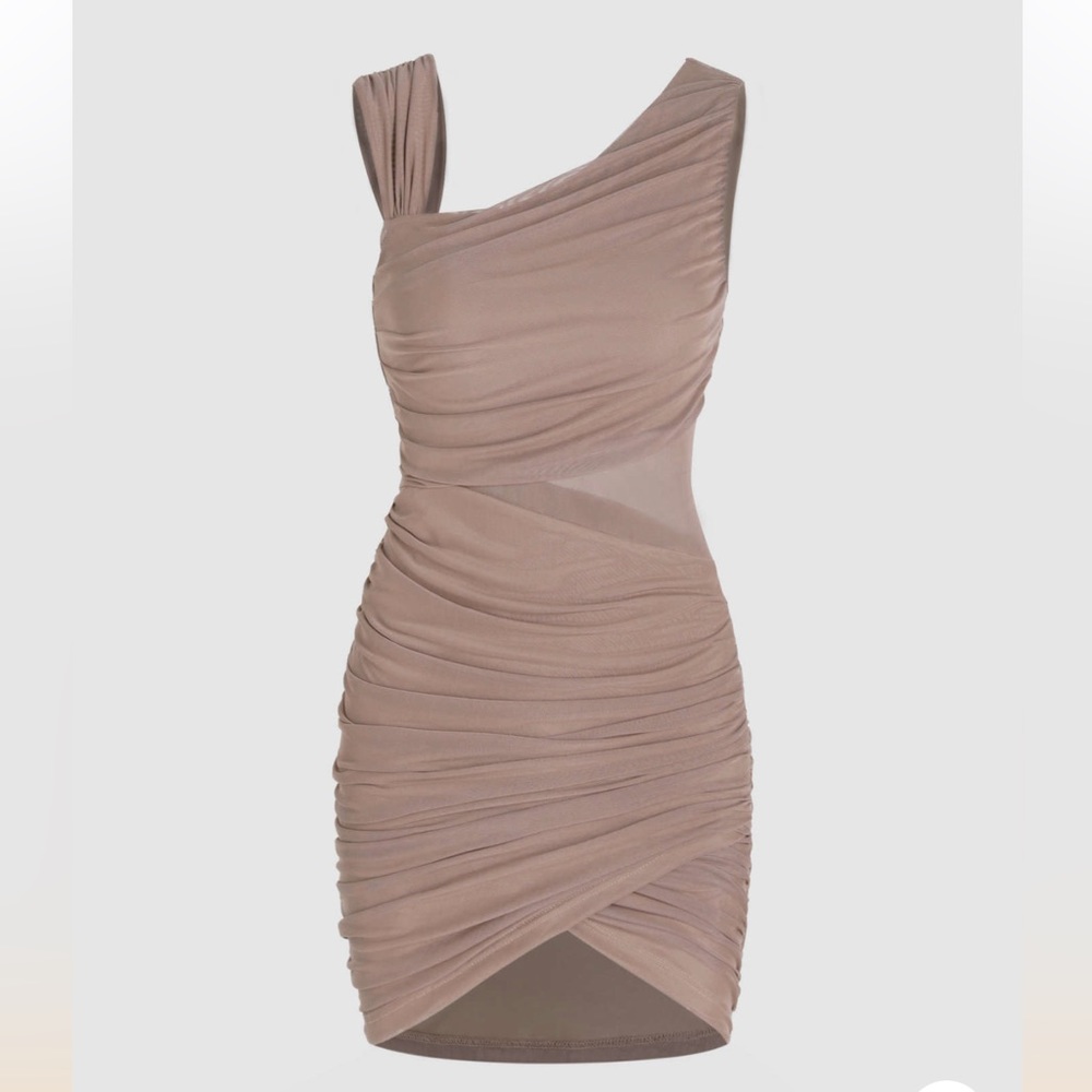 NWT Cider Solid Mesh Asymmetrical Dress (S)